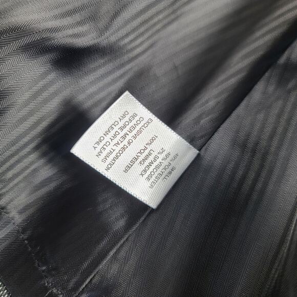 White House Black Market Black White Pin Dot 2 Button Jacket Blazer Size 10 - Picture 5 of 6